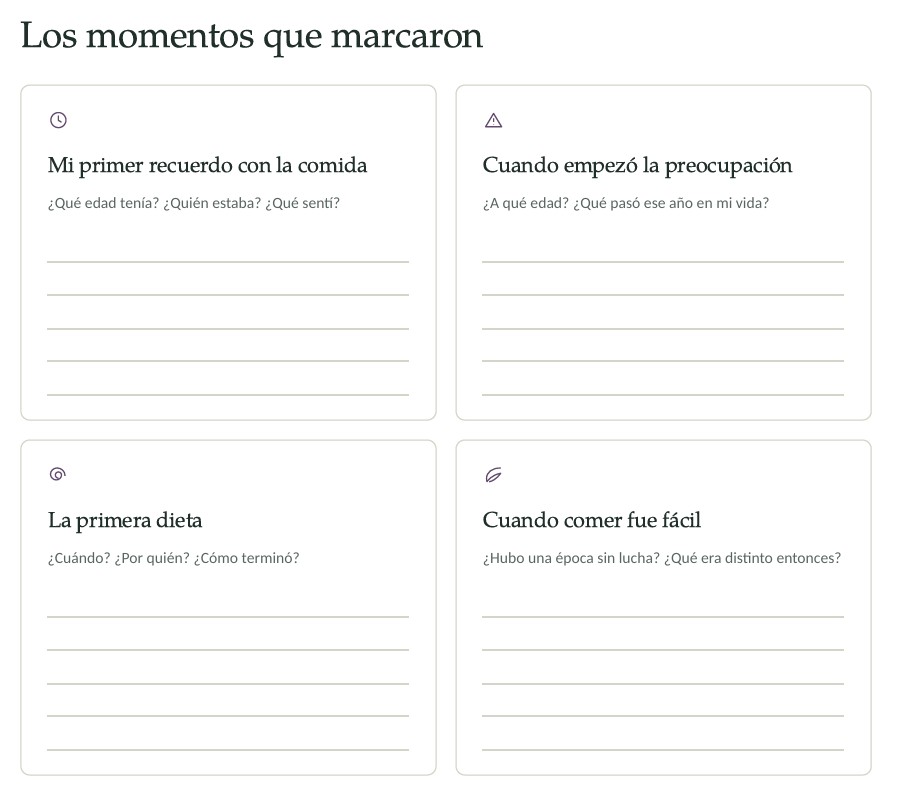Página del Cuaderno Raíz: los momentos que marcaron